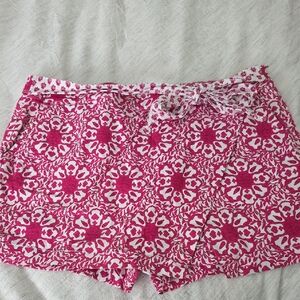 Vineyard Vines Pink and White Printed Tie-Waist Skort